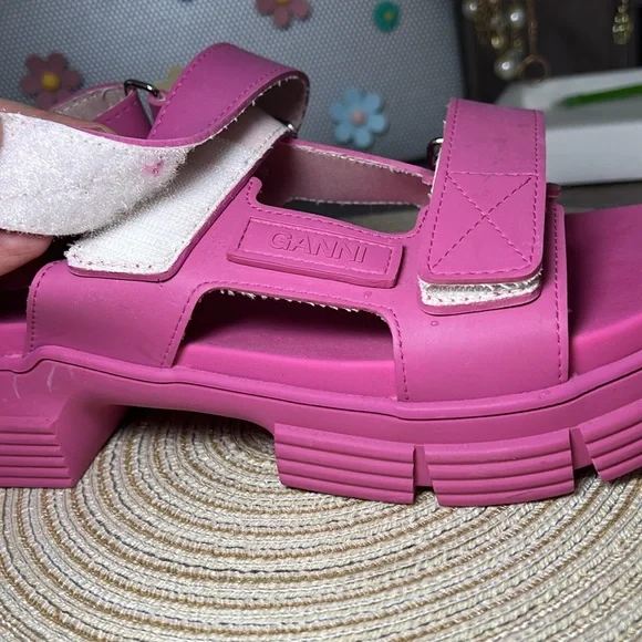 Ganni Pink Sling Back Sandles - Picture 10 of 10